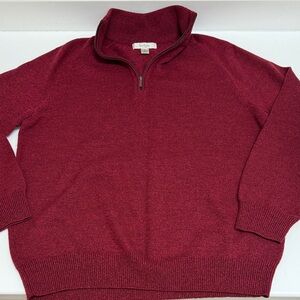 Turnbury Men's Burgundy Zip-Up Sweater